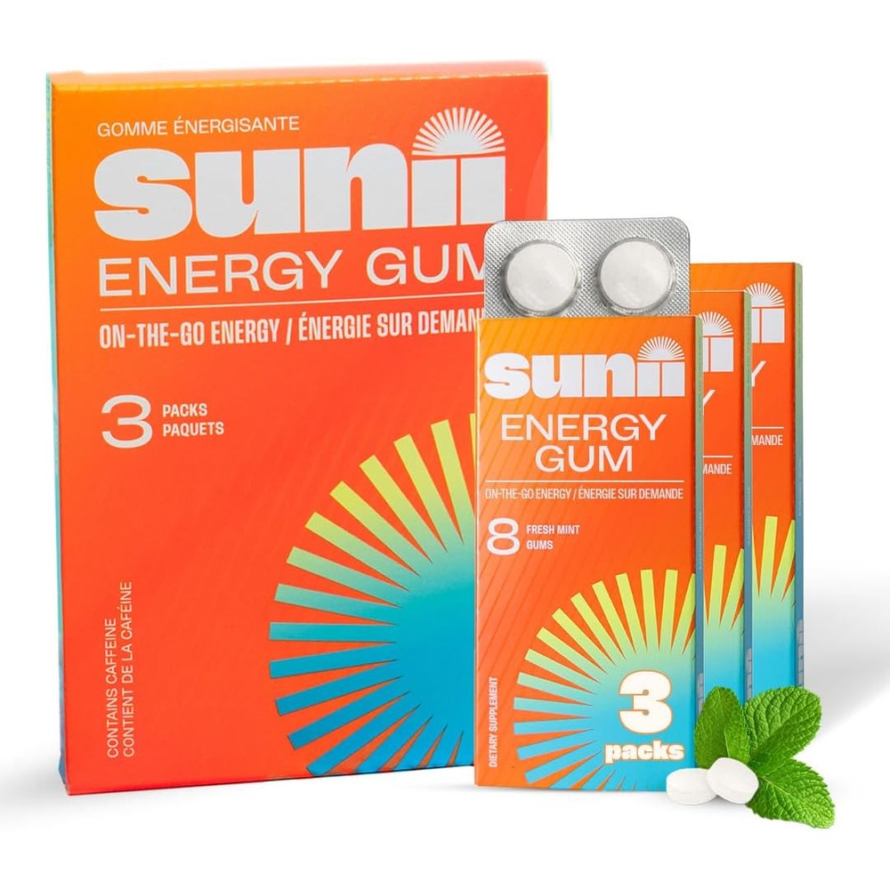 Sunii Energy Gum 24 piece pack front view for quick caffeine boost