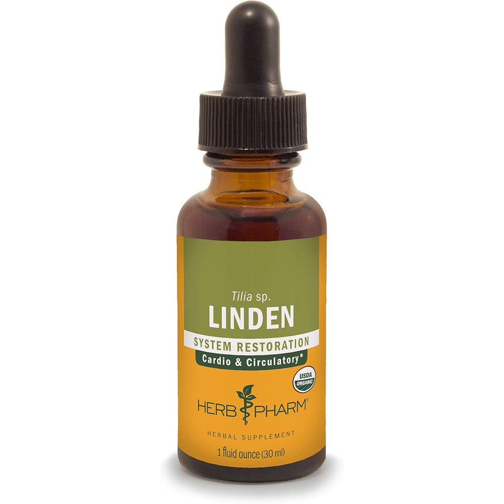 Herb Pharm Linden Flower Liquid Extract front view for heart health