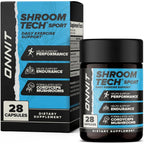 Onnit Shroom Tech Sport 28 capsules front view pre-workout supplement.
