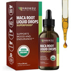 Havasu Nutrition Organic Maca Root Liquid Drops front view for hormone balance.