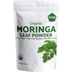 Iyasa Holistics Organic Moringa Leaf Powder front view 8 ounce pouch
