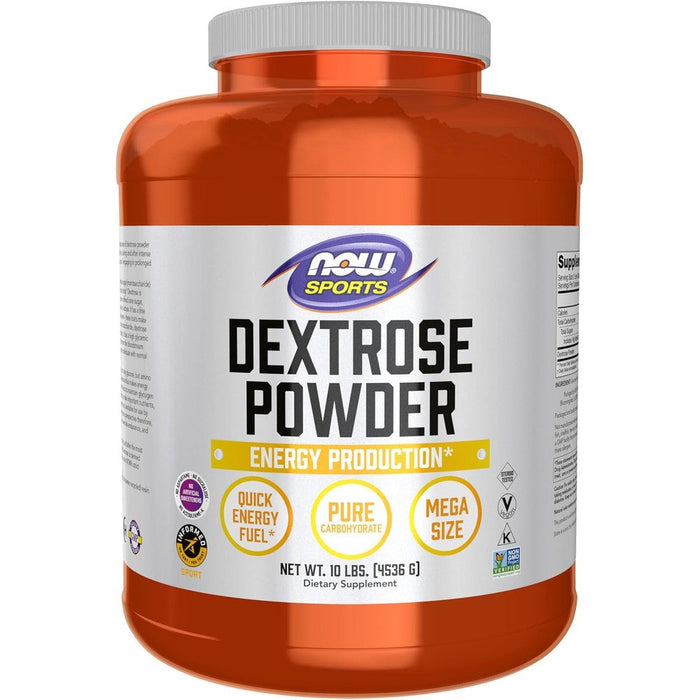 NOW Foods Sports Dextrose Powder 10 pound front view energy supplement