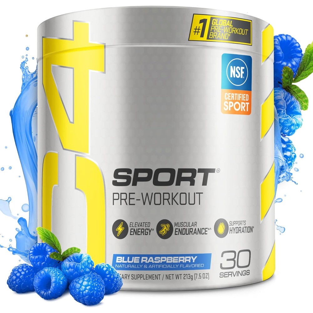 Cellucor C4 Sport Pre Workout Powder Blue Raspberry 30 servings container