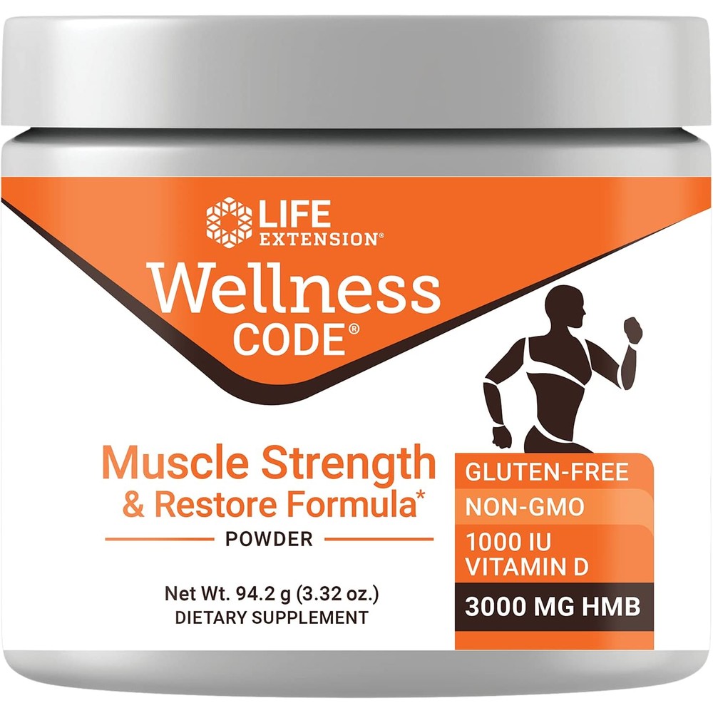Life Extension Wellness Code Muscle Strength and Restore 94.2g powder tub