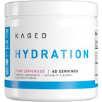Kaged Hydracharge pink lemonade electrolyte hydration powder 60 servings tub