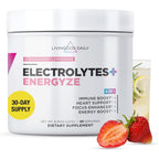 Livingood Daily Electrolytes Powder Strawberry Lemonade front view sugar free hydration supplement