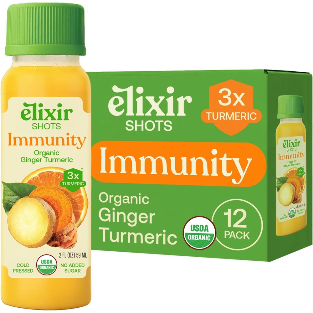 Elixir Shots Immunity Daily Wellness Shot front view for immune support