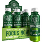 BrainJuice Focus and Energy Drink Shots front view of 12 pack box