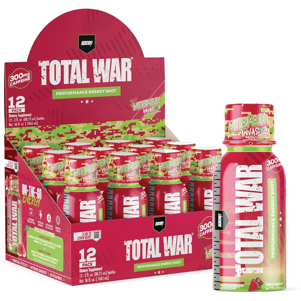 REDCON1 Total War Energy Shots Watermelon Invasion front view packaging