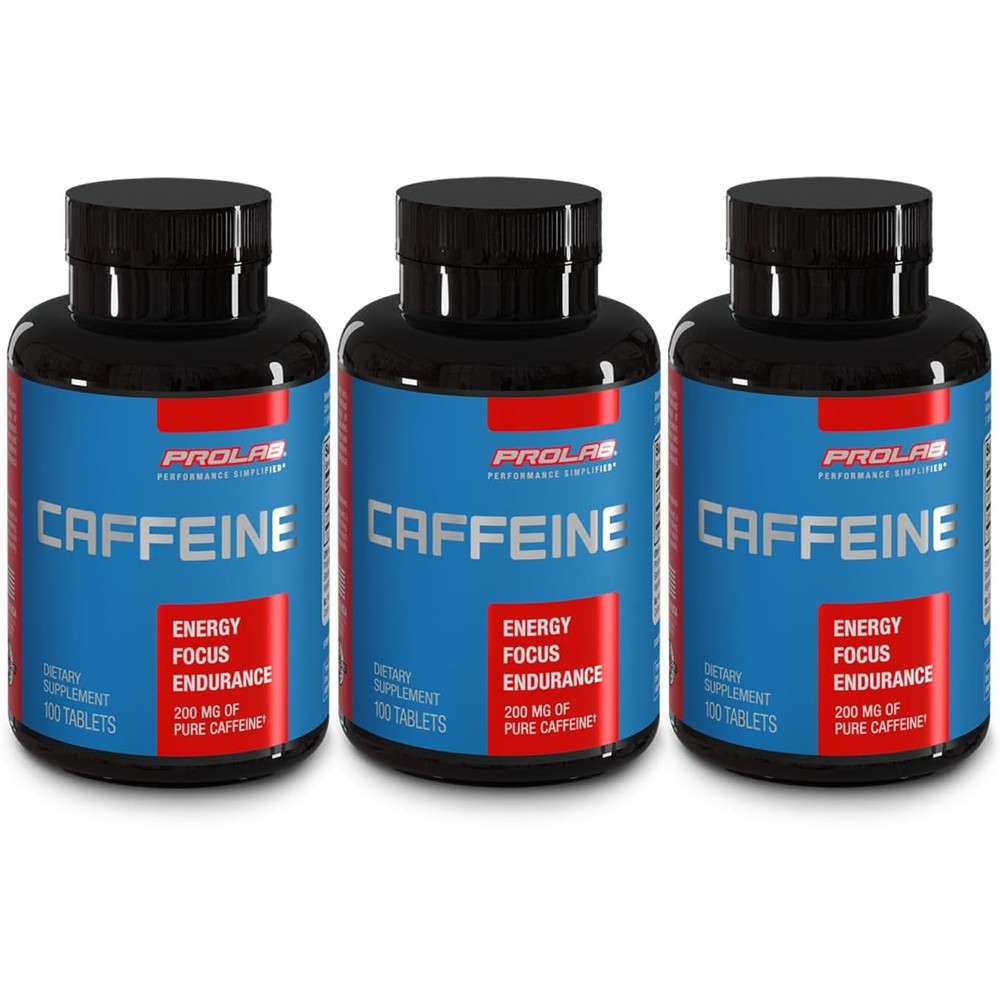 ProLab Caffeine 200mg 100 tablets front view energy supplement