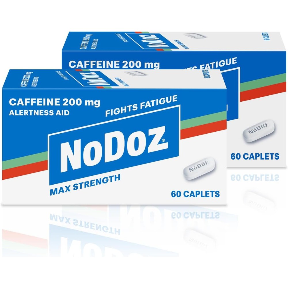 NoDoz Maximum Strength 200mg caffeine caplets front packaging for mental alertness.