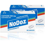 NoDoz Maximum Strength 200mg caffeine caplets front packaging for mental alertness.