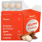 Neuro Energy and Focus Gum Cinnamon 54 count front view for mental clarity