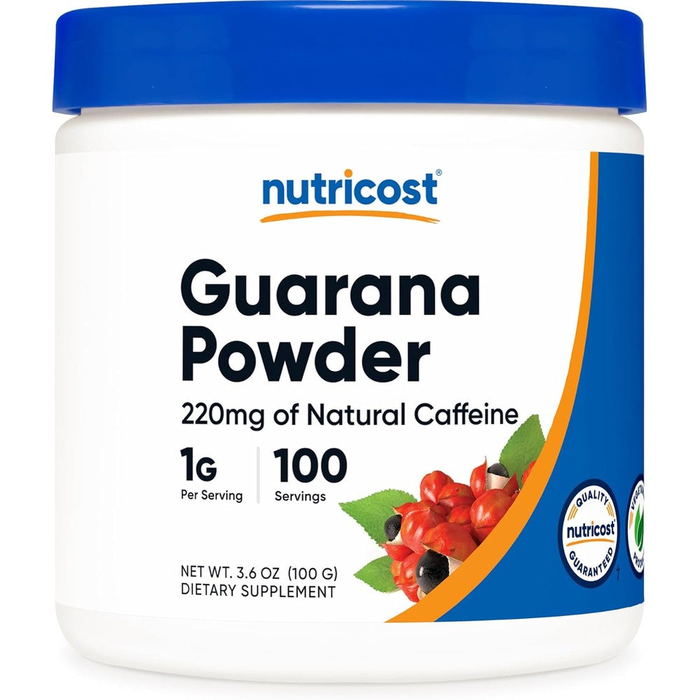 Nutricost Guarana Extract Powder front bottle view