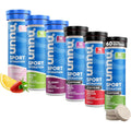 Nuun Sport and Caffeine Electrolyte Tablets variety pack front view showing six tubes