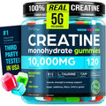Thinbi Creatine Monohydrate Gummies 120 count bottle front view for muscle building.