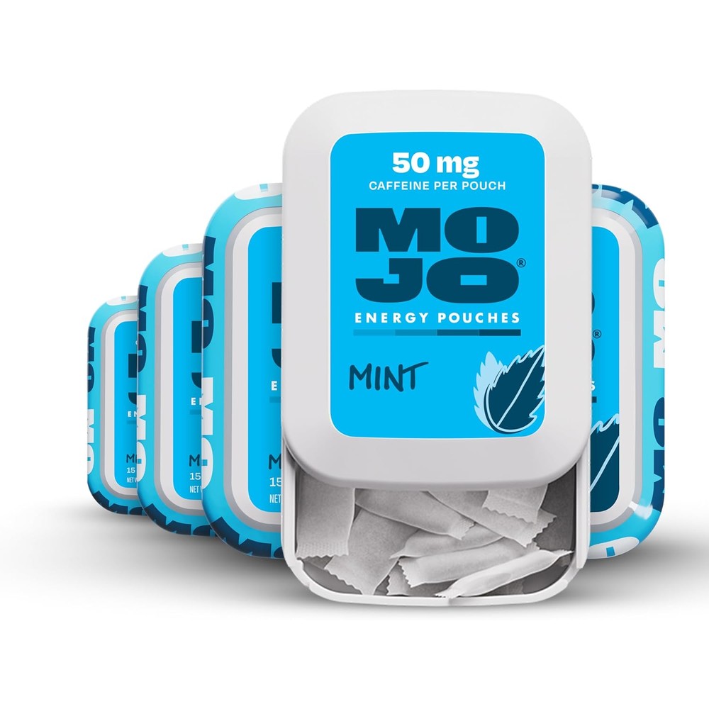 MOJO Caffeine Energy Pouches Mint Flavor 5 pack front view authentic energy supplement