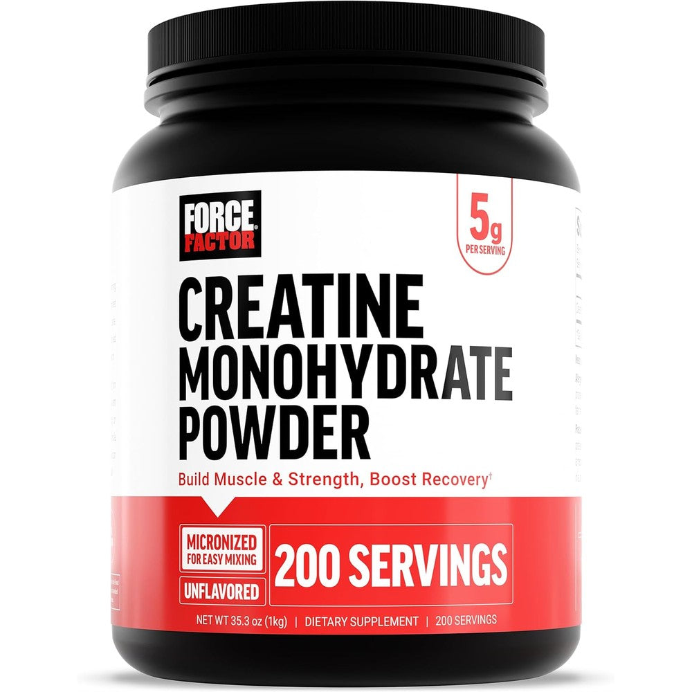 Force Factor Creatine Monohydrate Powder front view muscle building supplement