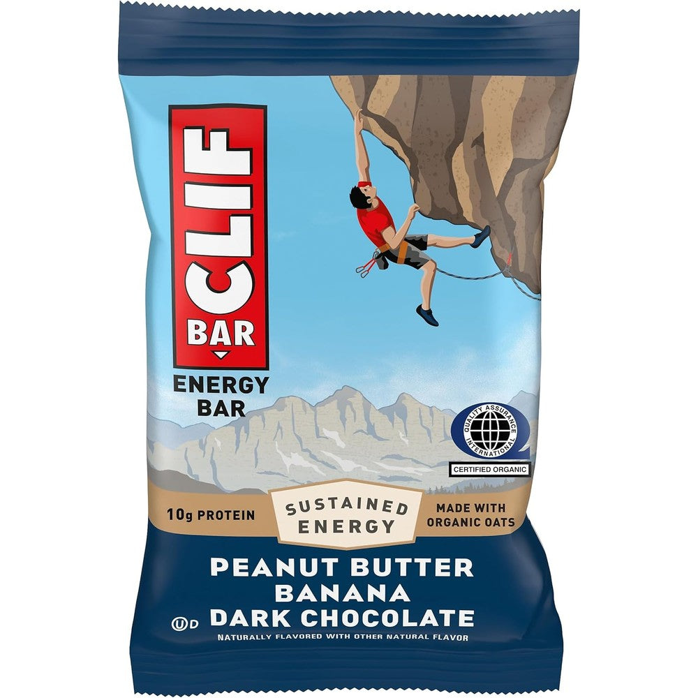 CLIF BAR Peanut Butter Banana Dark Chocolate front view energy bar