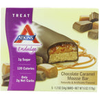 Atkins Endulge Chocolate Caramel Mousse Bar front packaging view low carb snack