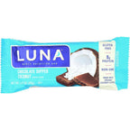 Clif Bar Luna Chocolate Dipped Coconut 15 count box front view