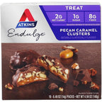 Atkins Endulge Pecan Caramel Clusters box front view low carb snack