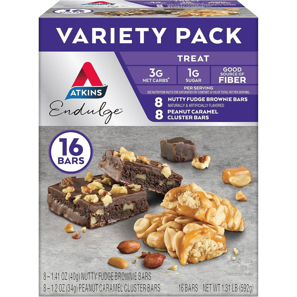 Atkins Endulge Treat Variety Pack front view keto snack bars