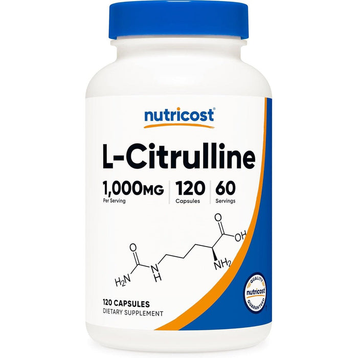 Nutricost L-Citrulline 500mg 120 Capsules front view bottle