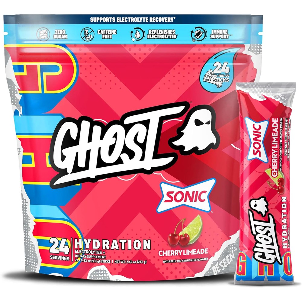 GHOST Hydration Sour Patch Kids Blue Raspberry sticks front packaging view