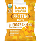 IWON Organics Cheddar Cheese Protein Puffs 8 bag pack front view