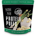 Twin Peaks Ingredients Sour Cream and Onion Protein Puffs 3-pack front view keto snack.