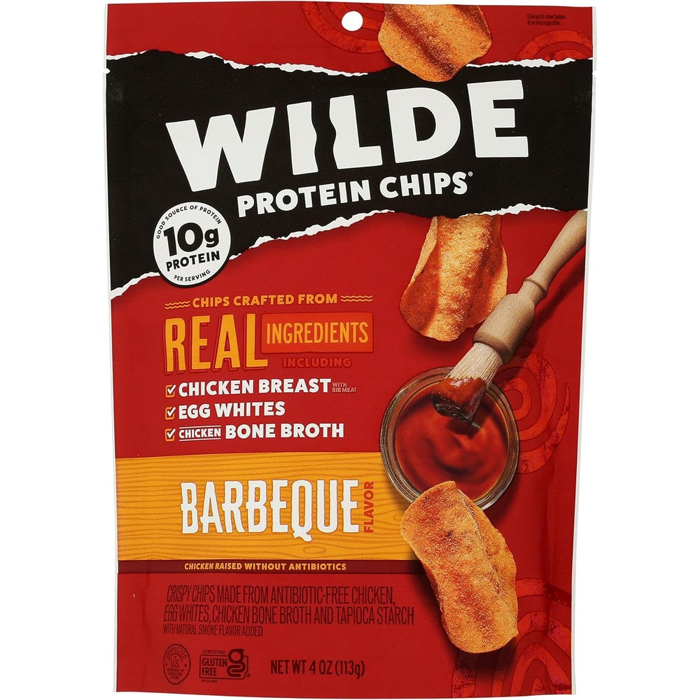 Wilde Brands Barbeque Protein Chips 4 ounce bag front view