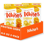 Whisps Cheddar Cheese Crisps front view of six ounce pack.