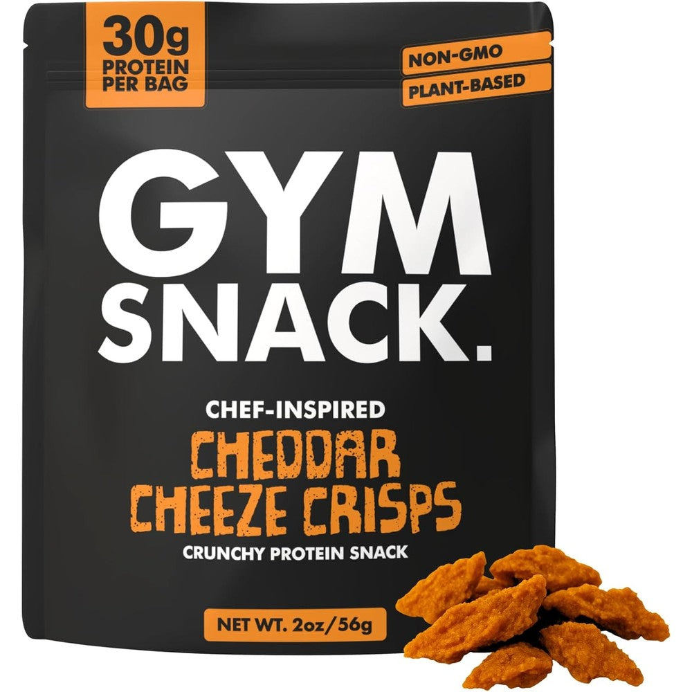 Gym Snack Cheddar Cheeze Protein Crisps front view high protein snack