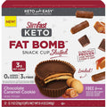 SlimFast Keto Fat Bomb Stuffed Snack Cup Chocolate Caramel Cookie front packaging view
