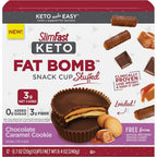 SlimFast Keto Fat Bomb Stuffed Snack Cup Chocolate Caramel Cookie front packaging view