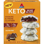 Atkins Keto Cookies and Crème Clusters front packaging authentic keto snack