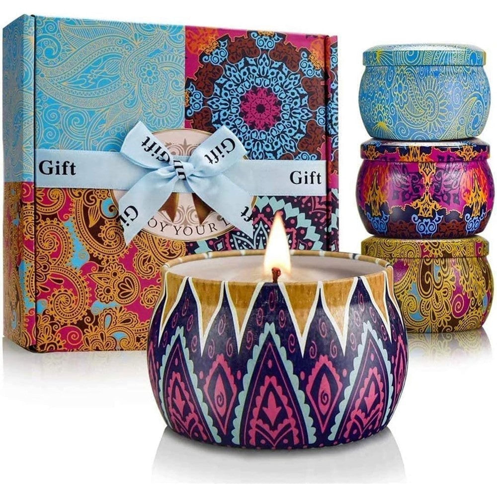 Magnificent 101 Pure White Sage Candle front view in gold tin