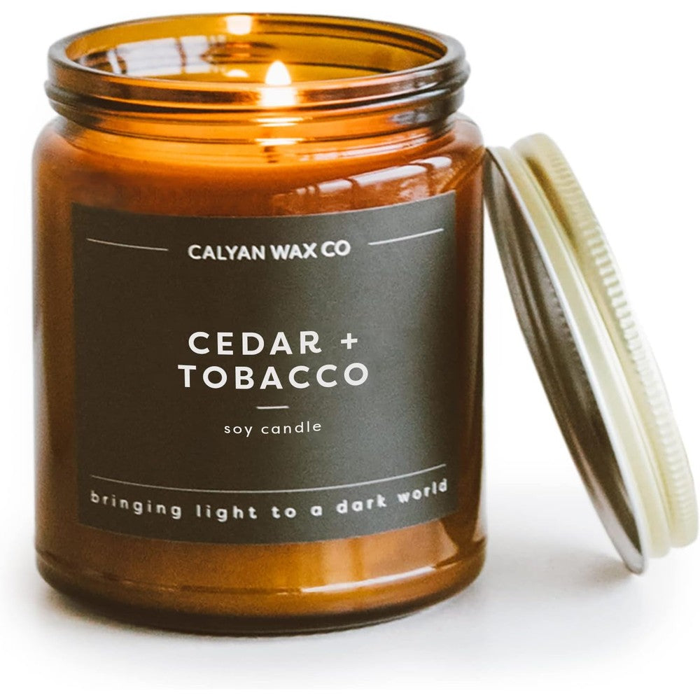 LKDJR Scented Candles Gift Set front view showcasing four decorative tins in a premium gift box.