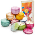 MOULENGGU 6 Pack Scented Aromatherapy Candles in amber jars front view