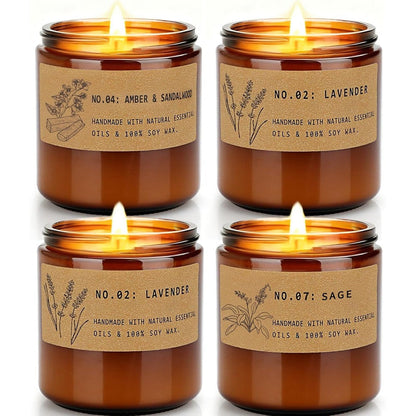 Yinuo Light aromatherapy scented candles pack of 4 front view gift set