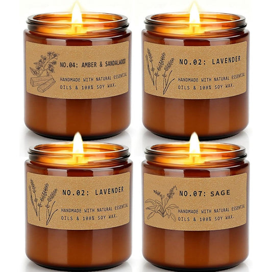 Yinuo Light aromatherapy scented candles pack of 4 front view gift set