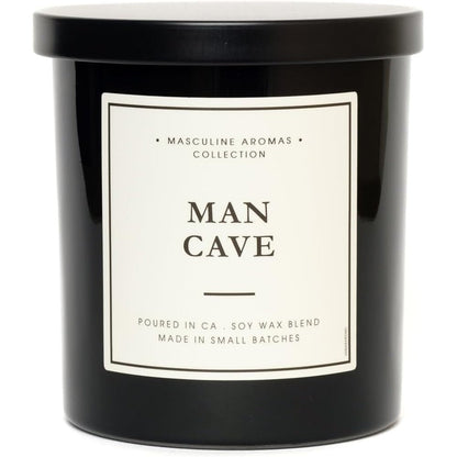 Leoben Company Man Cave Scented Candle front view 9 ounce jar