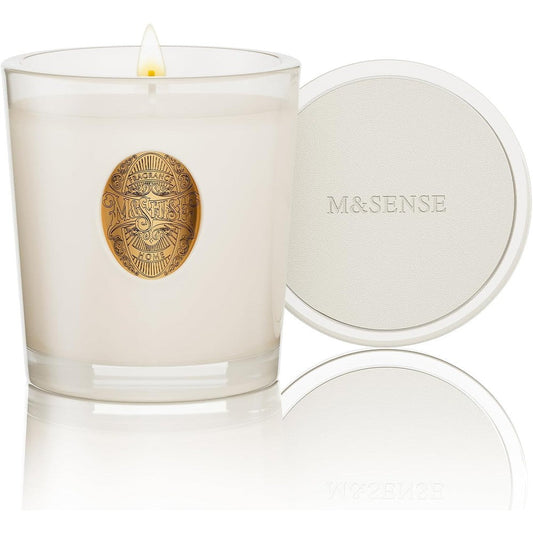 M&SENSE Vanilla Dream Natural Soy Candle front view luxury home decor