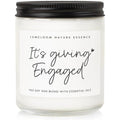 Lumeloom Engagement Lavender Scented Soy Wax Candle front view for couples gift.