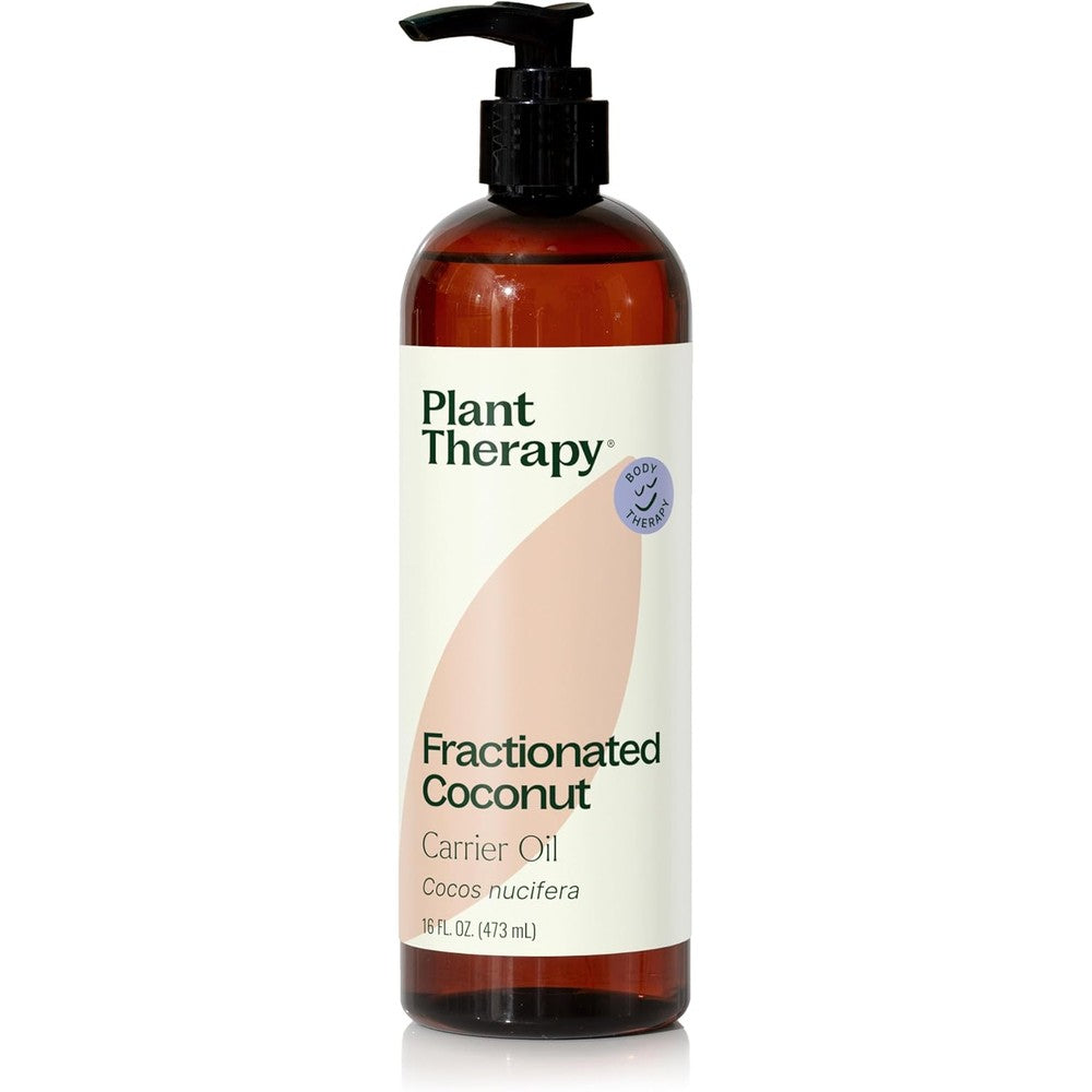 Plant Therapy Fractionated Coconut Oil front view bottle with pump