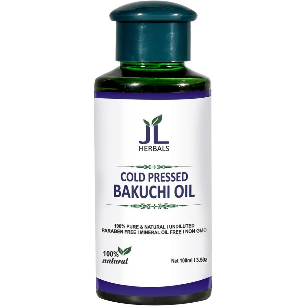 JL Herbals Bakuchi Oil 100ml front bottle view for skin pigmentation
