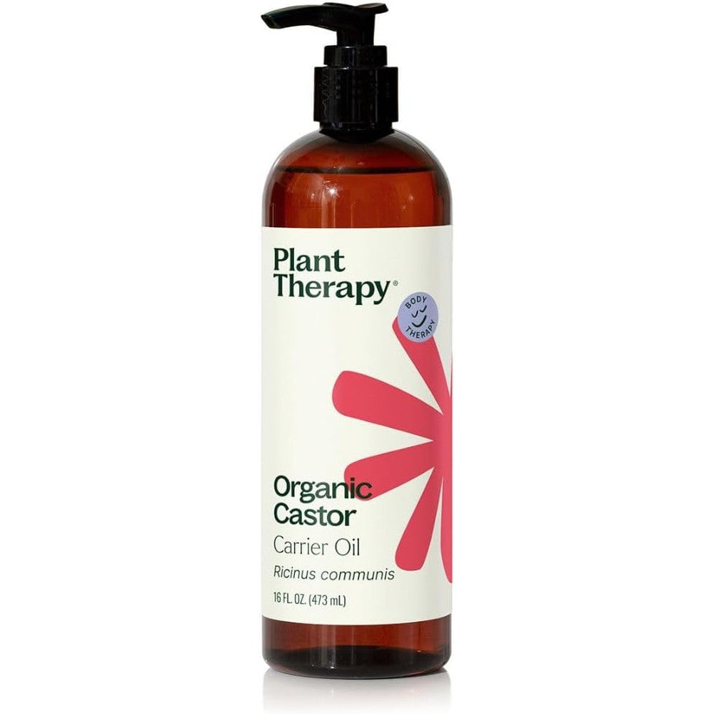 Plant Therapy Organic Castor Oil 16 Ounce front view bottle for hair growth