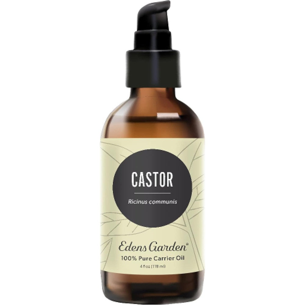 Edens Garden Organic Castor Oil front view bottle for hair growth.