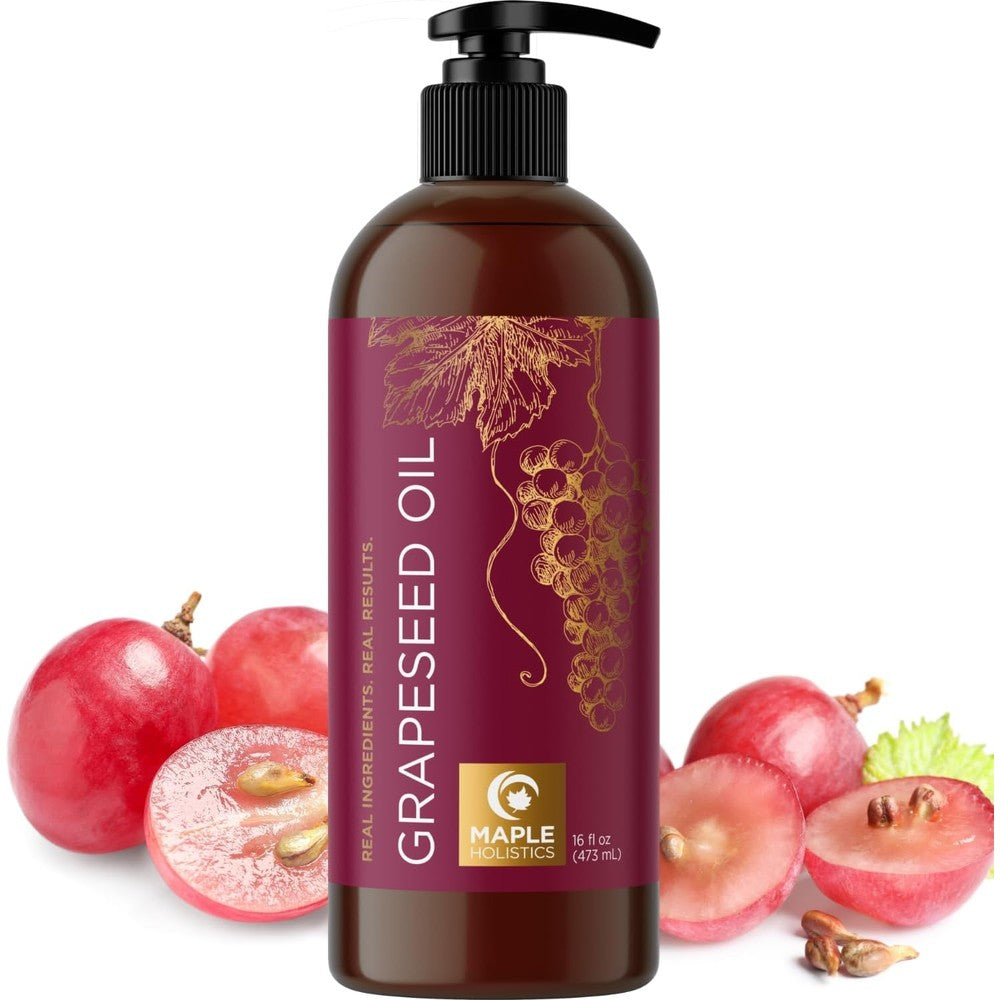 Maple Holistics cold pressed grapeseed oil for hair skin and nails health